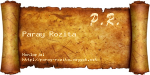 Paray Rozita névjegykártya
